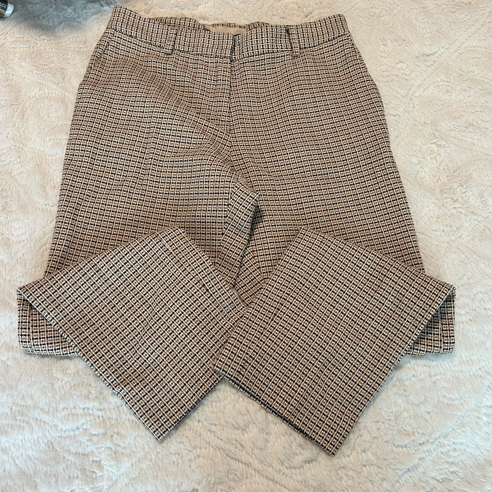 Vanessa Bruno Checkered Dress Pants Sz 38 Career Wear Business Attire Retro Chic